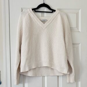 Madewell Arden V Neck Crop Pullover Sweater made from 100% Cotton